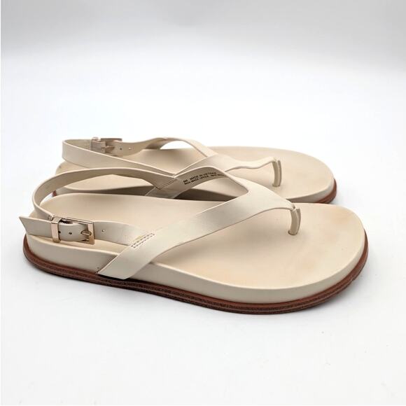 Open Edit Delphi Thong Sandal Women's Adjustable Ivory Cream Size US9M EU39.5 - Picture 3 of 12
